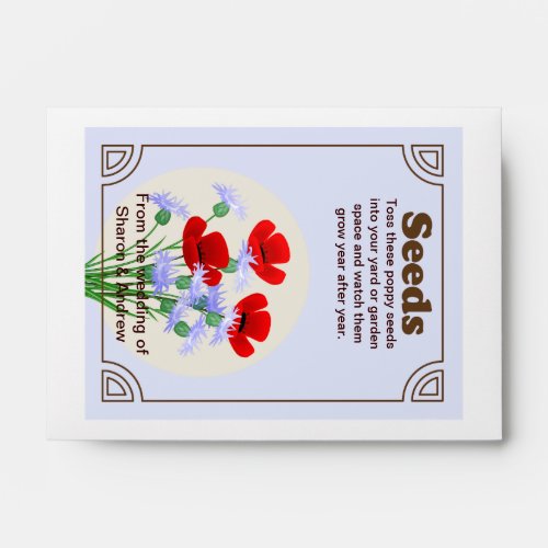 Poppy Seed Packet Wedding Favor Envelope