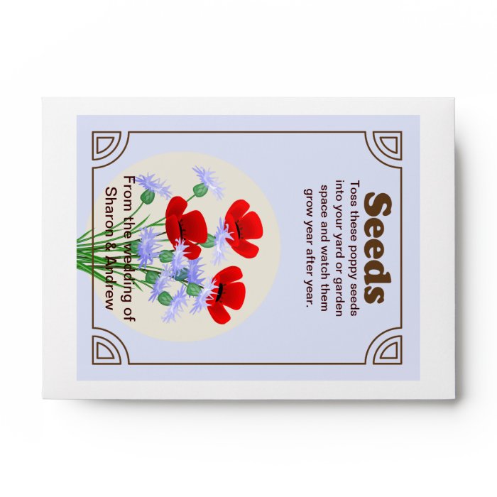 Poppy Seed Packet Wedding Favor Envelopes