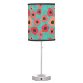 poppy spin coral on teal table lamp (Back)