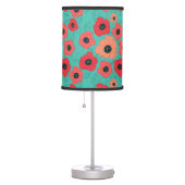 poppy spin coral on teal table lamp (Right)
