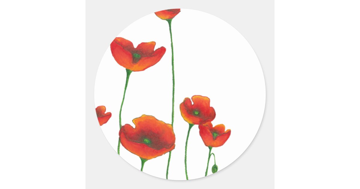 Poppy Sticker | Zazzle