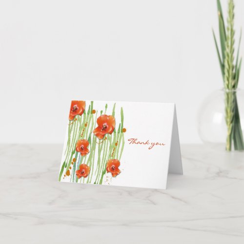 Poppy Thank you card