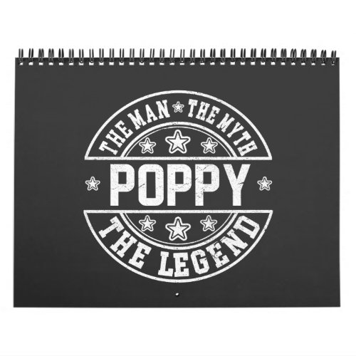Poppy The Man The Myth The Legend Fathers Day Calendar