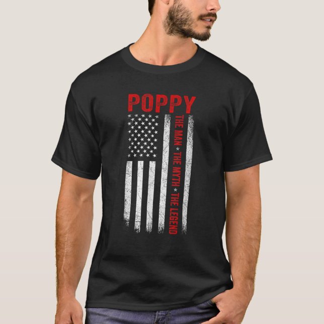 Poppy The Man The Myth The Legend Funny Grandpa 4t T-Shirt (Front)
