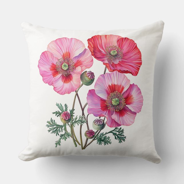 Poppy Throw Pillow (Front)