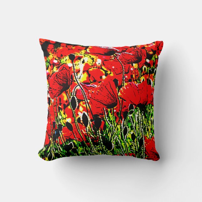 poppy throw pillow (Front)