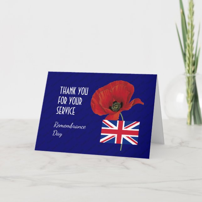 Poppy | Veterans | REMEMBRANCE DAY Thank You Card (Front)