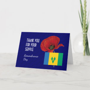 Poppy Veterans ST VINCENT REMEMBRANCE DAY Letterpress Thank You Card