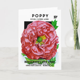 Poppy Vintage Seed Packet Card