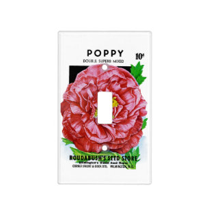 Poppy Vintage Seed Packet Light Switch Cover