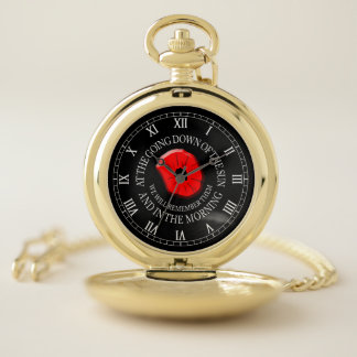 Poppy Watch. Remembrance Day. At The Going Down Of Pocket Watch