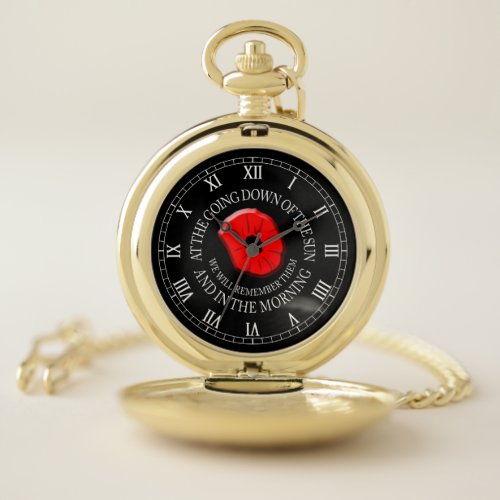 Poppy Watch Remembrance Day At The Going Down Of Pocket Watch