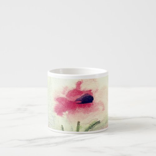 Poppy Water Colour Mugs Expresso Cups