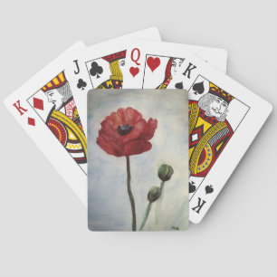 Poppy Watercolor art Bicycle® Poker Playing Cards