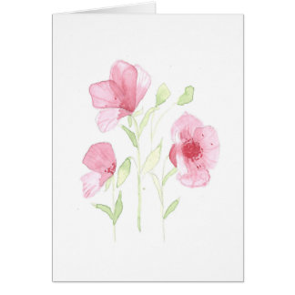 Poppy Watercolor Print Greeting Card