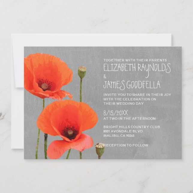 Poppy Wedding Invitations (Front)