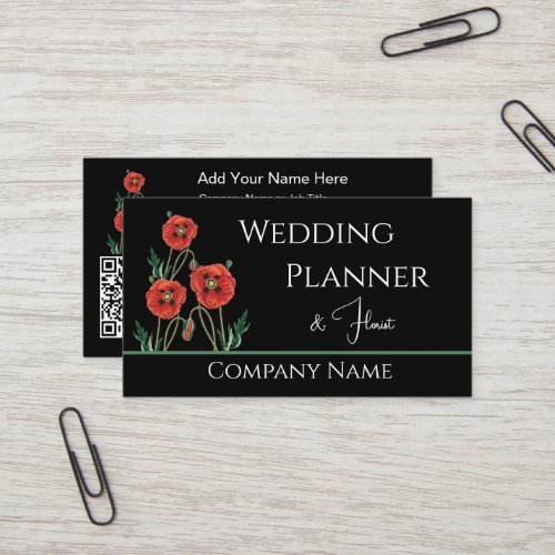 Poppy wedding Planner Florist Business Card