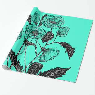 Poppy Wrapping Paper Turquoise - Choose Your Color