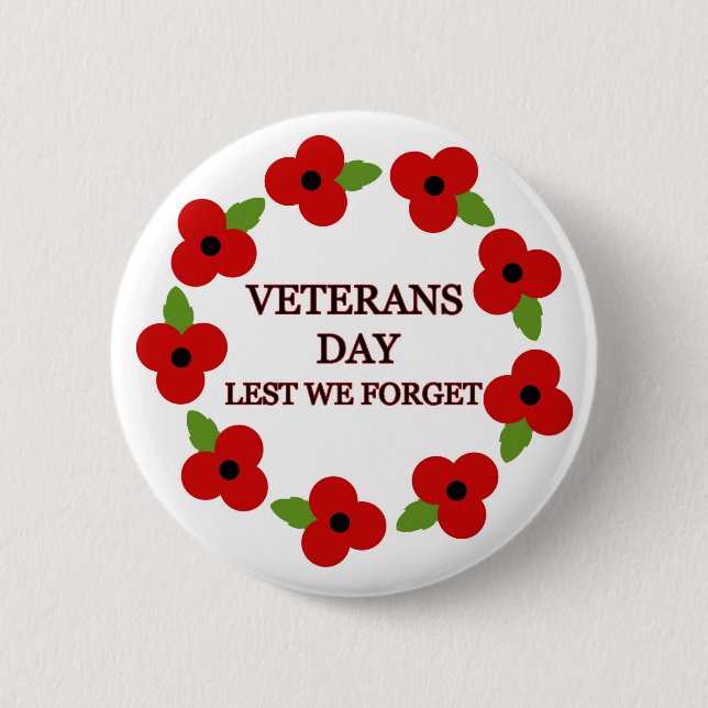 Poppy wreath - Badge Button (Front)
