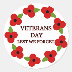 Veterans Red Poppy Stickers Zazzle Veterans Red Poppy Stickers Zazzle