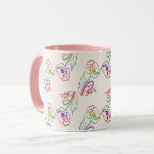 Poppyes floral pattern. Poppy. Mug