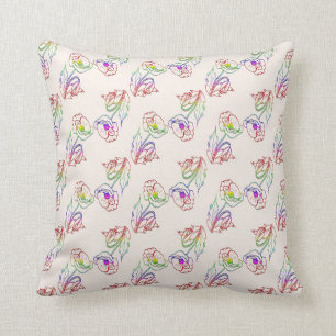 Poppyes floral pattern. Poppy. Throw Pillow
