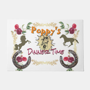 Poppy's dinner time horse food mat