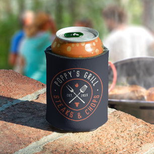 Poppy's Grill Personalized Year Established Can Cooler