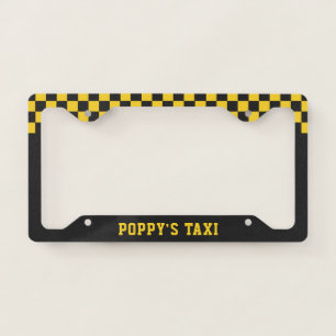 Poppy's Taxi Funny Custom Grandfather Nickname License Plate Frame