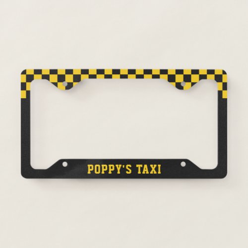 Poppys Taxi  Funny Custom Grandfather Nickname License Plate Frame