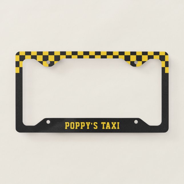 Poppy's Taxi | Funny Custom Grandfather Nickname License Plate Frame (Front)