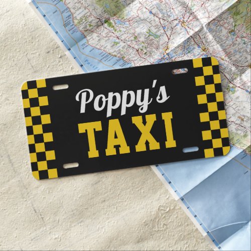 Poppys Taxi  Funny Custom Grandpa Nickname License Plate