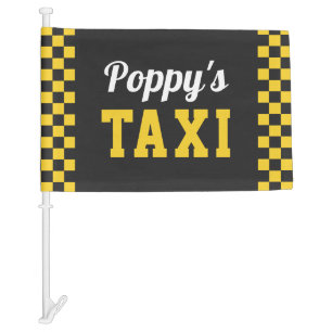 Poppy's Taxi   Funny Grandfather Car Flag