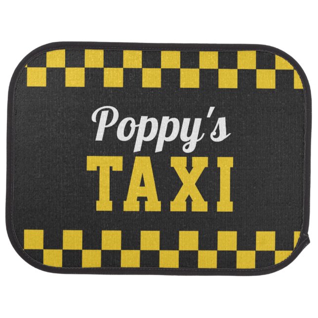 Poppy's Taxi | Funny Grandfather Car Floor Mat (Rear)