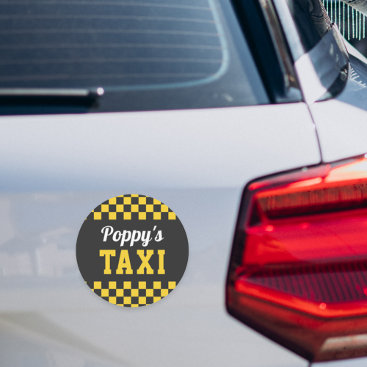 Poppy's Taxi | Funny Grandfather Car Magnet