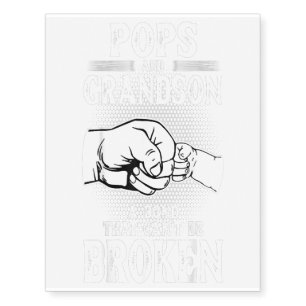 Pops and grandson a bond that cant be broken gifts temporary tattoos