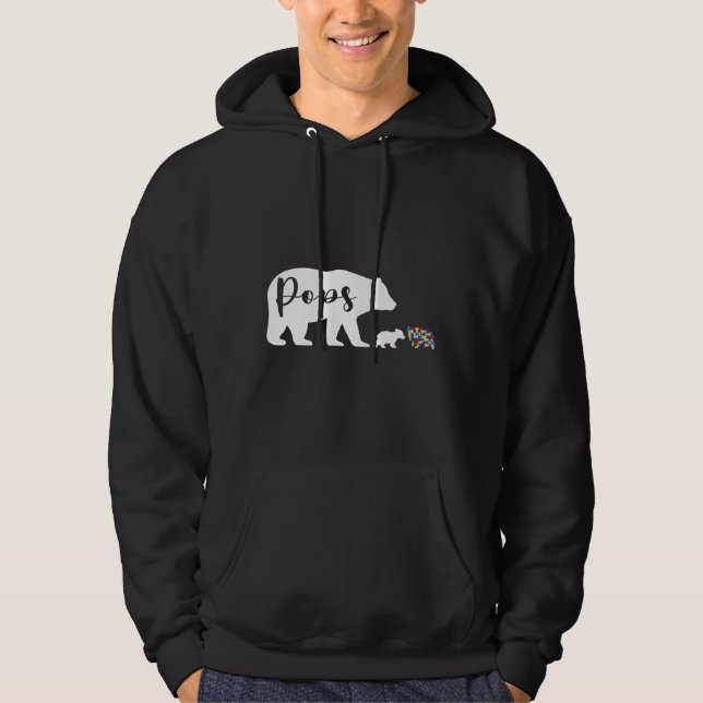 Pops Bear Autism Awareness Love Support Family Aut Hoodie (Front)