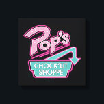 Pop's Chock'Lit Shoppe Pink Logo Canvas Print<br><div class="desc">Riverdale | Pop's Chock'Lit Shoppe logo in pink and blue.</div>