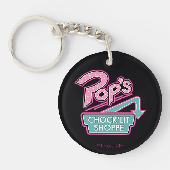 Pop's Chock'Lit Shoppe Pink Logo Keychain (Front)