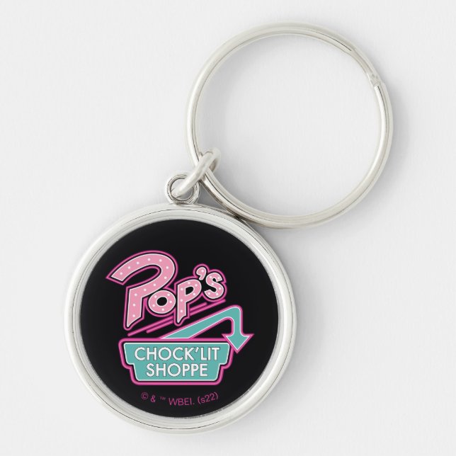 Pop's Chock'Lit Shoppe Pink Logo Keychain (Front)