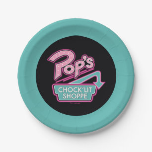 Pop's Chock'Lit Shoppe Pink Logo Paper Plates
