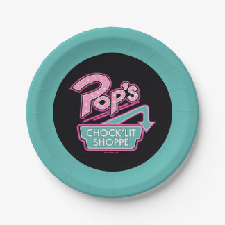 Pop's Chock'Lit Shoppe Pink Logo Paper Plates