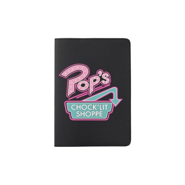Pop's Chock'Lit Shoppe Pink Logo Passport Holder (Front)
