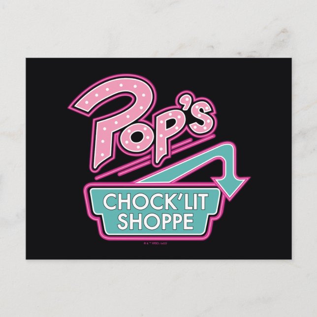 Pop's Chock'Lit Shoppe Pink Logo Postcard (Front)