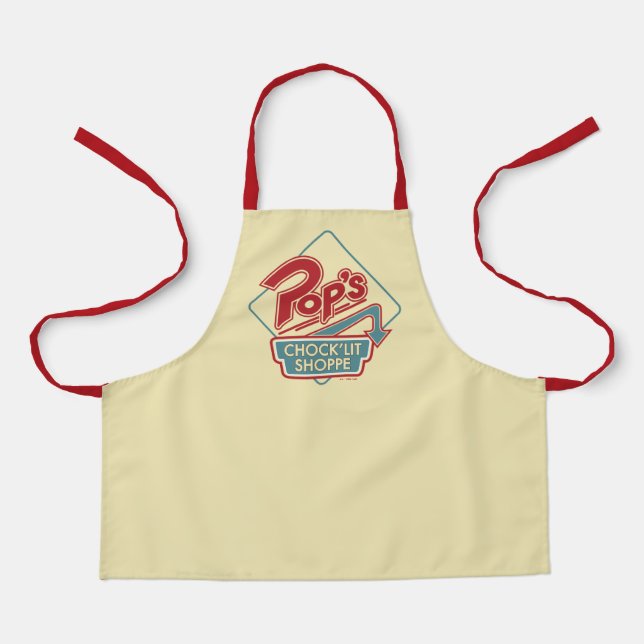 Pop's Chock'Lit Shoppe Red Logo Apron (Front)