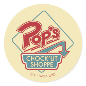 Pop's Chock'Lit Shoppe Red Logo Classic Round Sticker