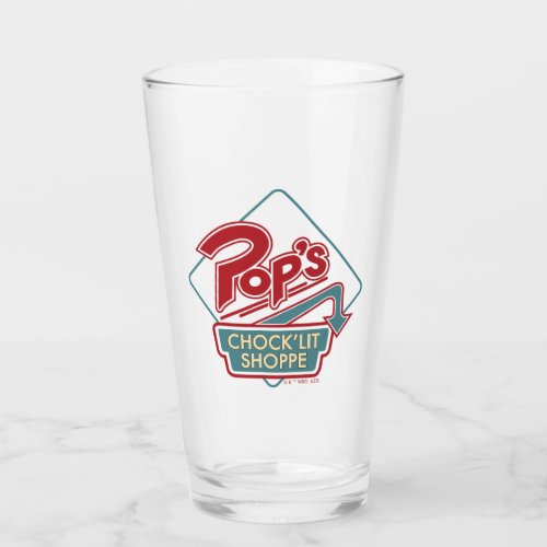Pops ChockLit Shoppe Red Logo Glass
