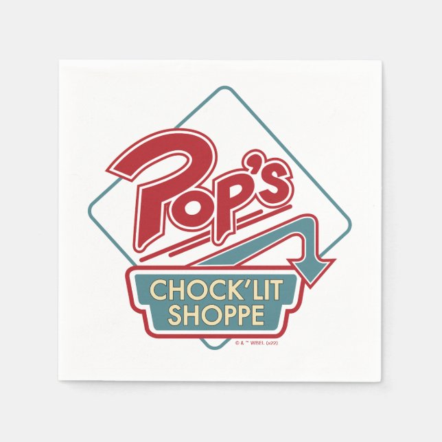 Pop's Chock'Lit Shoppe Red Logo Napkins (Front)