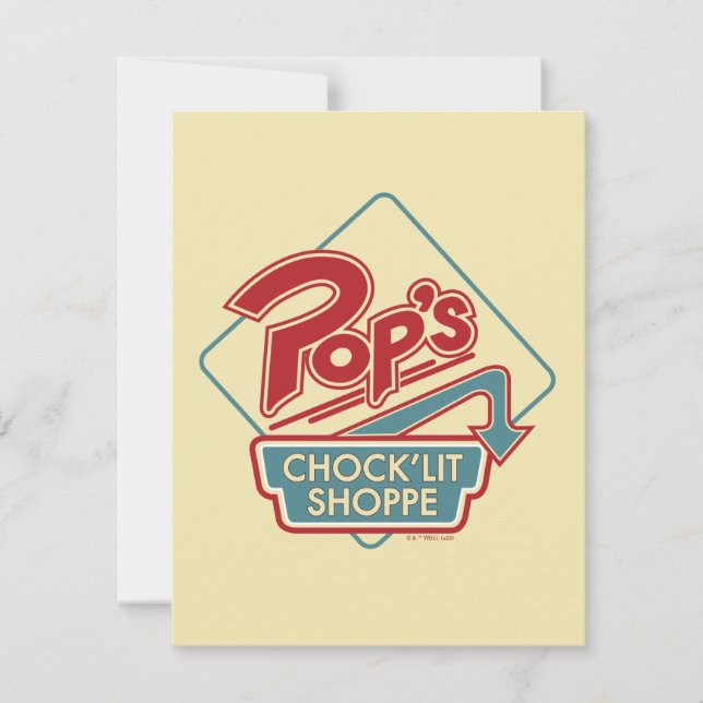Pop's Chock'Lit Shoppe Red Logo Note Card (Front)