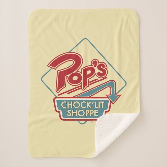Pop's Chock'Lit Shoppe Red Logo Sherpa Blanket (Front)